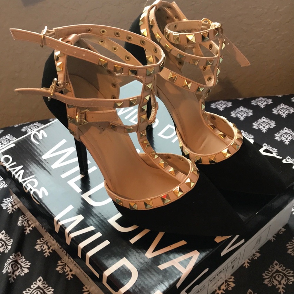 Black studded heels